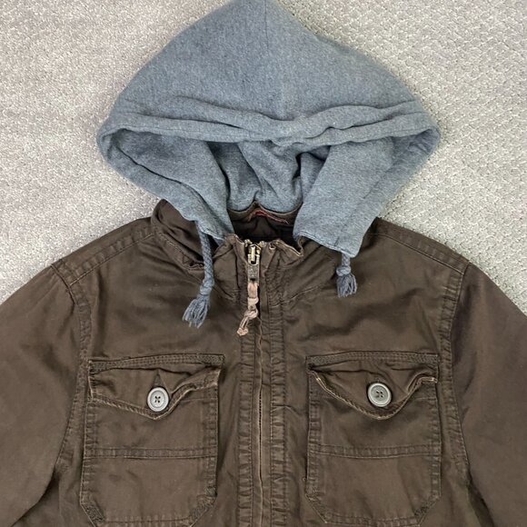 Vintage American Eagle Military Field Jacket Men's Large Fits like Medium Hooded - Picture 3 of 14